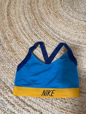 Nike Blue and Yellow Sports Bra